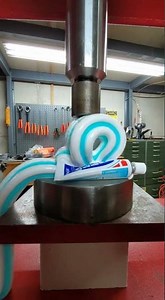 Toothpaste Tube Meets Hydraulic Press!