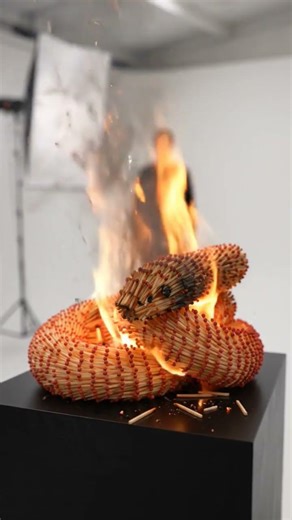 This took 15,000 matchsticks to build…Wait till the final reveal 🔥 || #satisfying #matchstick