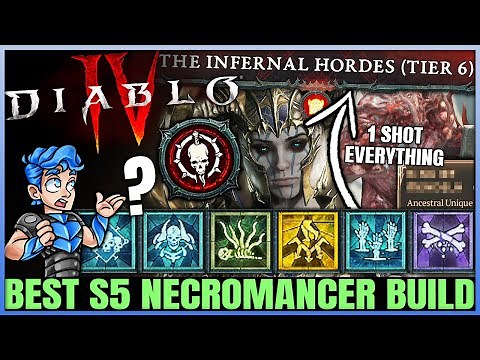 Diablo 4 - New Best S5 Highest Damage Necromancer Build - This Combo = EASY Mode - Gear Skill Guide!
