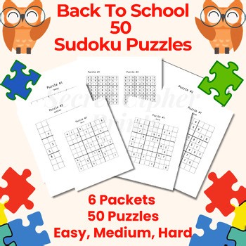 Math Logic- Sudoku Brain Teaser Pack – 50 Puzzles for Kids (3 Levels)