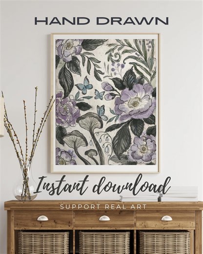 Small Printable Wall Art - Vintage Botanical Floral Print | Instant Download | Cottagecore Decor (digital Download, PNG/PDF/JPG - Etsy