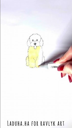 🐶 Goldendoodle Dog Breed ✨ Fluffy Puppy Drawing Guide ❤️ #shorts #drawing #RavlykArt
