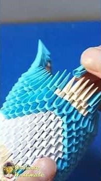 Making paper miniature Sonic the hedgehog , 3d origami Sonic