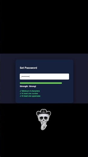 Password checker 😱 #password #html #webpage #youtubeshorts