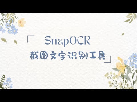 SnapOCR 截图文字识别工具 使用演示