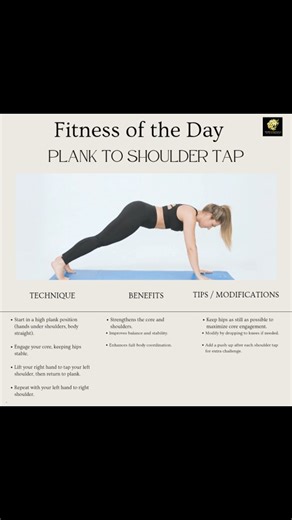 Forbes Elite Exercise And Stretching LLC ™️ on Instagram: "Fitness of the day: Plank to Shoulder Tap—a powerful core workout and full body exercise that builds core strength, shoulder stability, and balance. This bodyweight exercise is perfect for home workouts, functional training, and beginner to advanced fitness routines. Add this move to your daily workout, core training, or HIIT session to improve stability, burn calories, and strengthen your entire body with no equipment needed. #FitnessOf