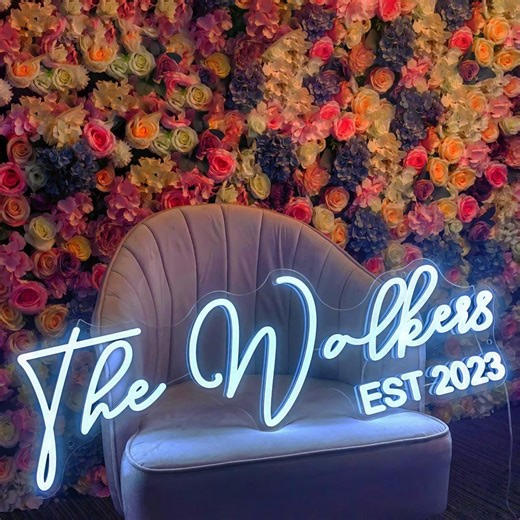 Custom LED Neon Wedding Sign, Personalized Name Light, Neon Sign Wedding, Gifts for Him/her, Engagement Sign, Reception Decor - Etsy