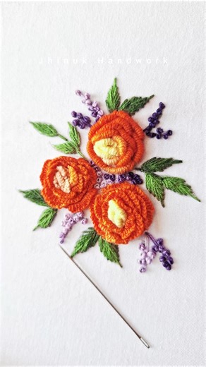 🥀🪡 Most Beautiful flowers embroidery stitches #shorts #trending #new #foryou #embroidery #viral