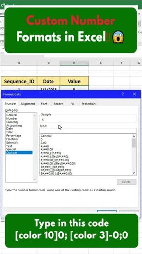 🎯 Master Custom Number Formats in Excel