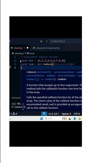 Javascript methods #3 to use the reduce method #coding #fullstack #programming #correctcoding
