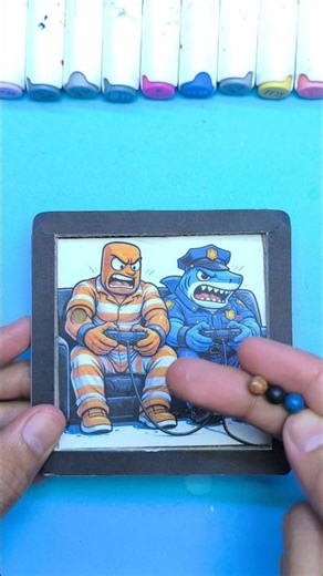 Brainrot's Muscled PlayStation Fighting Cardboard Color Pinball #brainrot #craft