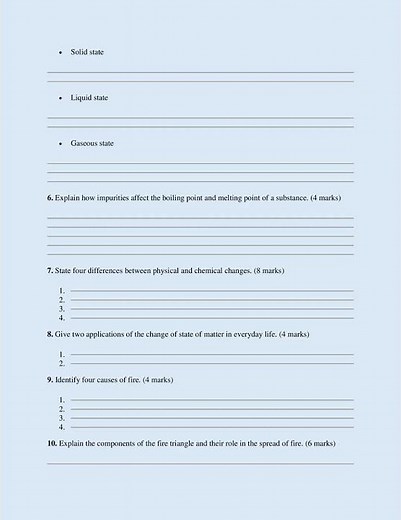 Grade 8 Integrated Science Term 2 Opener Exam 2025 with Marking Scheme