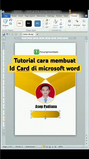 Cara membuat desain id card di microsoft word #tutorial #membuatidcard
