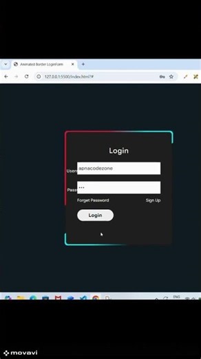 🔥Animated Login Form Using HTML and CSS |No JAVASCRIPT| WEBDEVELOPMENT| shorts‪@apnacodezone614‬