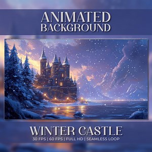 Winter Castle Animated Background 4K | Peaceful Snowfall Loop for Zoom, Twitch, OBS, Vtuber, Frame TV Winter Ambience - Etsy Canada
