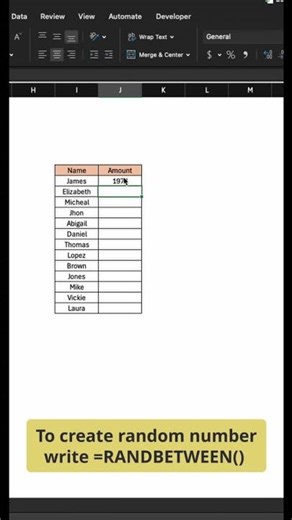How to create random numbers in excel #excel #exceltips #exceltricks