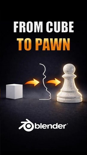 Blender Modeling Chess Pawn #blendertutorial #blenderforbegginer #blender #3d #tutorial #chess #asmr