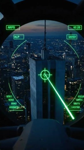 Target Locked 🎯 | Laser Strike on Skyscraper 💥 #war #usa #space #military