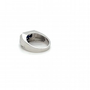 Watch 925 Sterling Silver Blue Sapphire & Diamond Men's Ring on Amazon Live