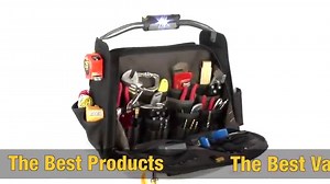 CLC Custom Leathercraft L245 18-Inch CLC Custom Leathercraft Tech Gear Dual Compartment Tool Carrier with LED Lighted Handle