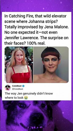 In Catching Fire, that wild elevator scene where Johanna strips? Totally improvised by Jena Malone.