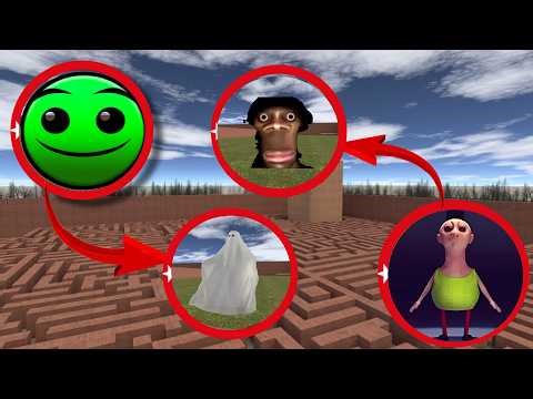 REAL GHOS AND AUUGHH HAMOOD HABIBI OR FIRE IN THE HOLE ESCPE THE GM BIG MAZE MAP #gmod #nextbot