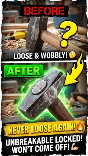 Is this the strongest hammer handle method ever? #tools #craftsmanship #shorts