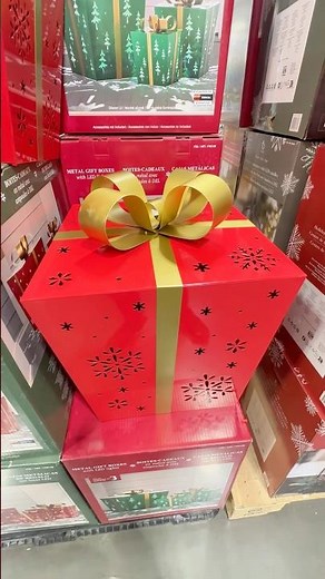 NEW Costco Christmas Find!🎄 LED Metal Gift Boxes Set of 3‼️#costcofinds #christmasdecor