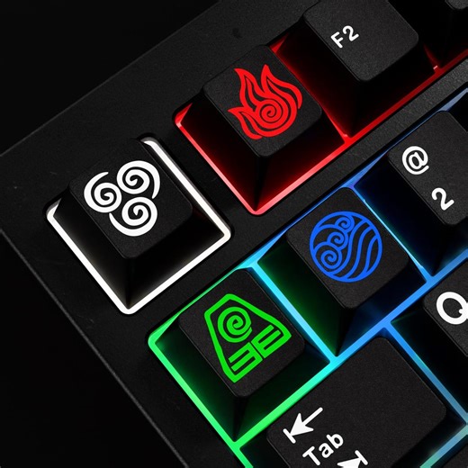 Avatar the Last Airbender Anime Keycaps Shine Through Artisan Keycaps Set for Mechanical Keyboards - Etsy