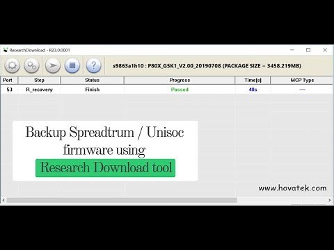 How to use Research Download tool to backup Unisoc / Spreadtrum firmware