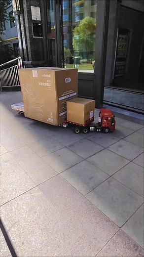 Tiny Delivery Truck, Oversized Package: Satisfying Delivery Moment