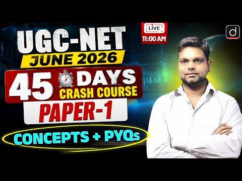 UGC NET June 2026 Paper-I | 45 Days Crash Course + PYQs | Drishti Teaching Exams