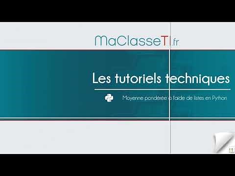 Moyenne Pondérée à l'aide de listes en Python