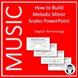 How To Build Melodic Minor Scales PowerPoint - English terminology