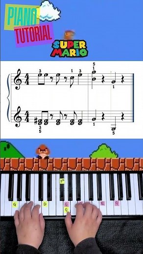 Super Mario Theme - Easy Piano Sheet Music! #learnpiano #pianotutorial #easypiano