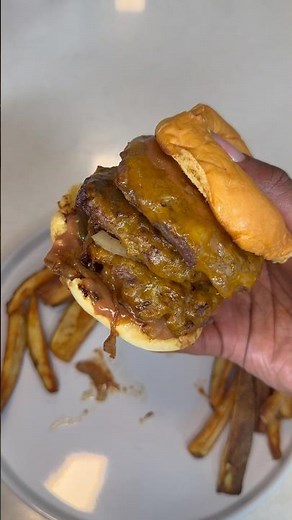 Low Calorie Honey Hot Burger and Fries Combo 🔥