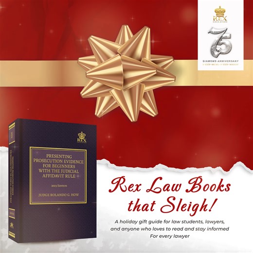 For neophyte lawyers—make this power move and read up on Presenting Prosecution Evidence for Beginners with the Judicial Affidavit Rule by Judge How. Get your copy at any Rex Book Store branches nationwide. For added shopping convenience, you may also visit our official online store. Rex E-Store: https://tinyurl.com/PRESENTINGPROSECUTIONEVIDENCE #RexLawBooksThatSleigh #giftsuggestions #christmasgift2025 #rexeducation #rexbookstore #rexlaw | Rex Education