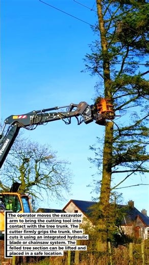 Advanced Hyundai Excavator, Cut Tall Trees Without Risk! 🚜🌲