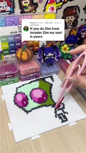 Invader Zim Bead Art | Mini Fuse Beads Pixel Project | Perfect Melting with Pixie Beads #pixiebeads