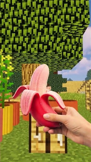 Minecraft Real Life Crafting Red Banana Ice Cream! Cursed Nose Freeze 🔴🍦 #shorts