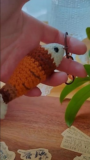 🐟 Want to CROCHET this cute little FISH? 🧶#crochetfish #crochetkeychain