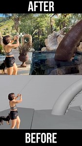 Giant Pool Monster— Before After #vfx #vfxartist #cgi #cgiart #tentacle #effects #edit #tutorial #beforeandafter #monster #giantsquid | Phil.Flock