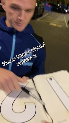 England and Newcastle United’s Kieran Tripper signed number 2. #football #soccer #premierleague #england #worldcup #newcastle #tripper #memorabilia #fyp #foryou #foryoupage
