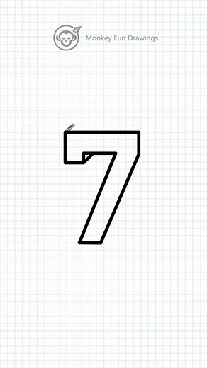 very easy how to draw 3D number 7 3D number 7 drawing easy for beginners and step by step