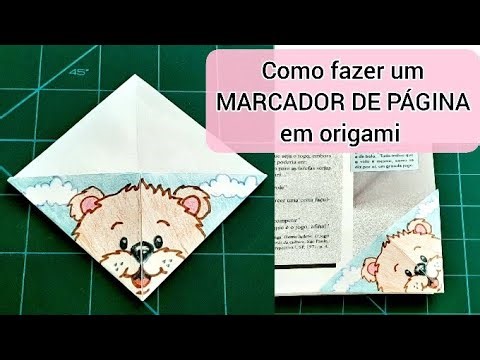 Como fazer um MARCADOR DE PÁGINA artesanal de papel em origami / How to make a paper BOOKMARK diy