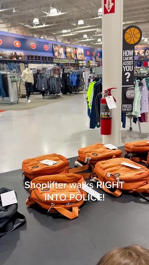 Shoplifter walks RIGHT INTO POLICE! #busted #police #justice #shoplifter #crime #fyp