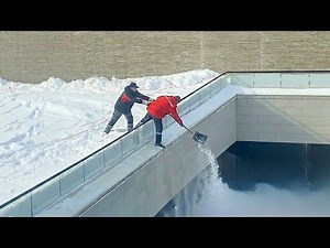 Idiot Snow Removal: Massive Roof Avalanche | Extreme Dangerous Plow Truck Fails #5