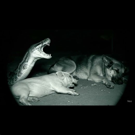 Security Cam Captures Python Taking a piggy,Terrible python.#mother#viral #wildlife