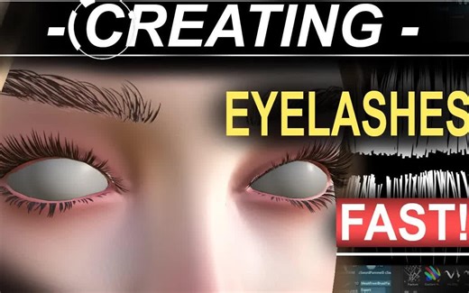 iBlender中文版插件Eyelash 教程制作睫毛（快！！） Blender