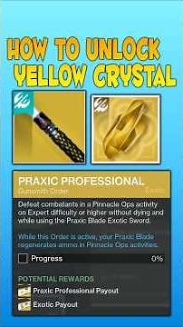 Destiny 2 Renegades: How To Unlock Yellow Dark Matter Crystal Praxic Blade Exotic Sword.